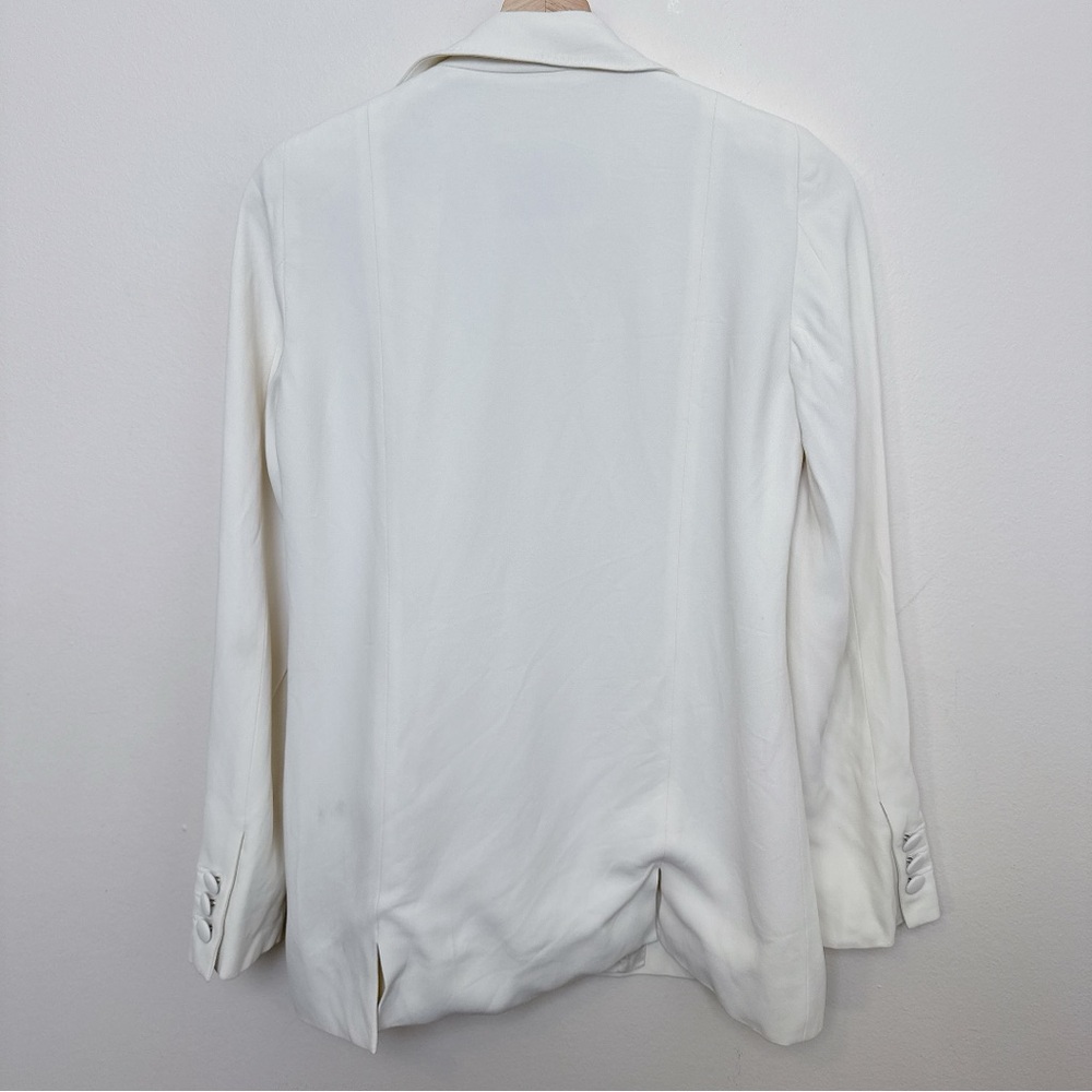 Moschino Womens 6 Ivory Vintage Crepe Button Blazer Italy - Picture 15 of 16